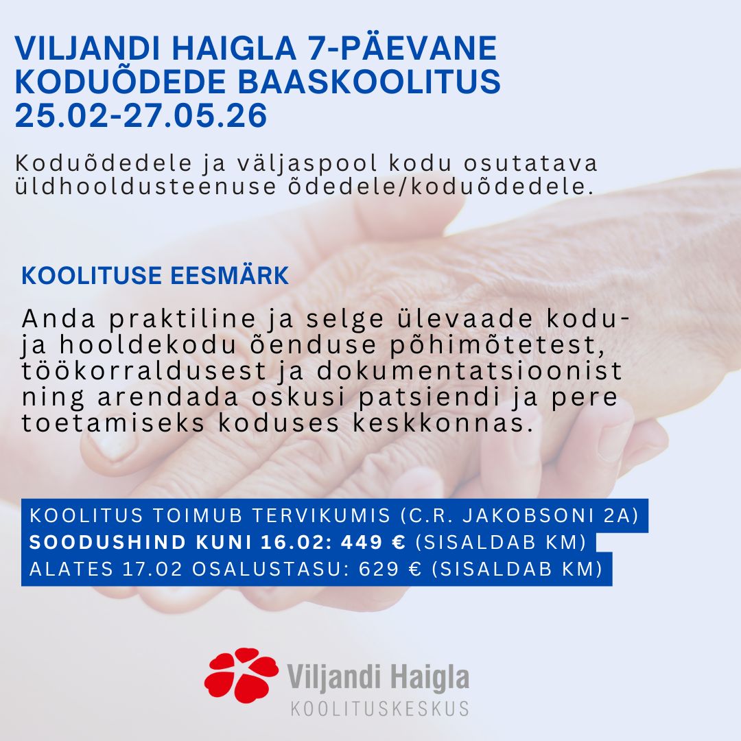 koduõdede baaskoolitus viljandi haiglas